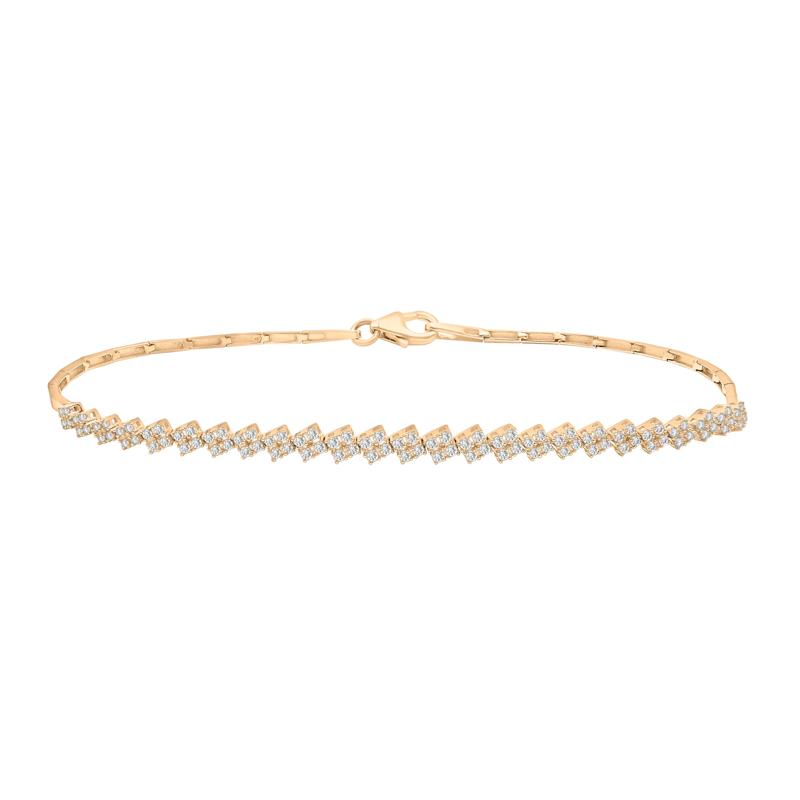 Diamond Zigzag Omega Link Bracelet in 10K Yellow Gold &#40;1/2 ct. tw.&#41; – Image 1 of 1