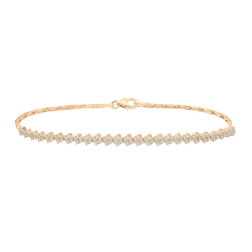 Diamond Zigzag Omega Link Bracelet in 10K Yellow Gold (1/2 ct. tw.) – Image 1 of 1