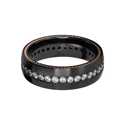 Men’s Eternity Wedding Band with Lab Grown Diamonds in Black Zirconium, 7mm (1 ct. tw.)
