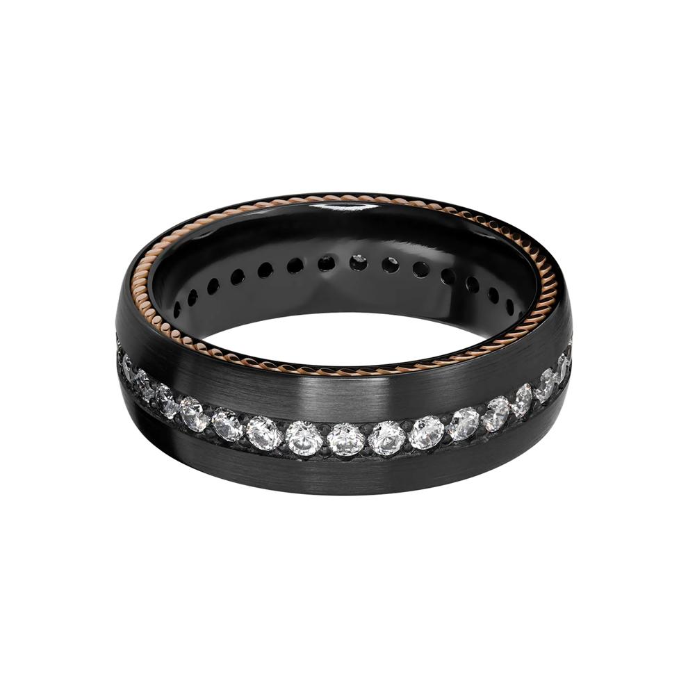 Men&rsquo;s Eternity Wedding Band with Lab Grown Diamonds in Black Zirconium, 7mm (1 ct. tw.) – Image 1 of 3