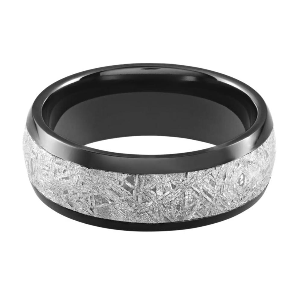 Men's Band in Zirconium &amp; Meteorite, 8MM – Image 1 of 4