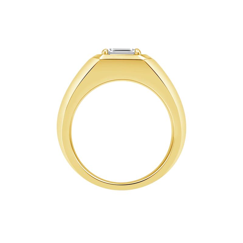 Men&#39;s Lab Grown Diamond Emerald-Cut Solitaire Band in 10K Yellow Gold &#40;1 ctw.&#41; – Image 2 of 4