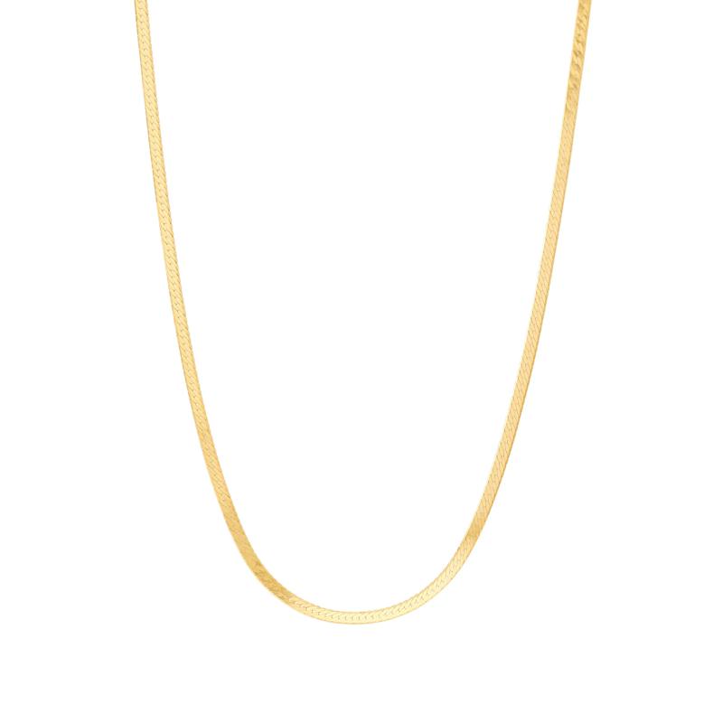 Herringbone Chain Necklace in 14K Yellow Gold, 18&quot; – Image 1 of 3