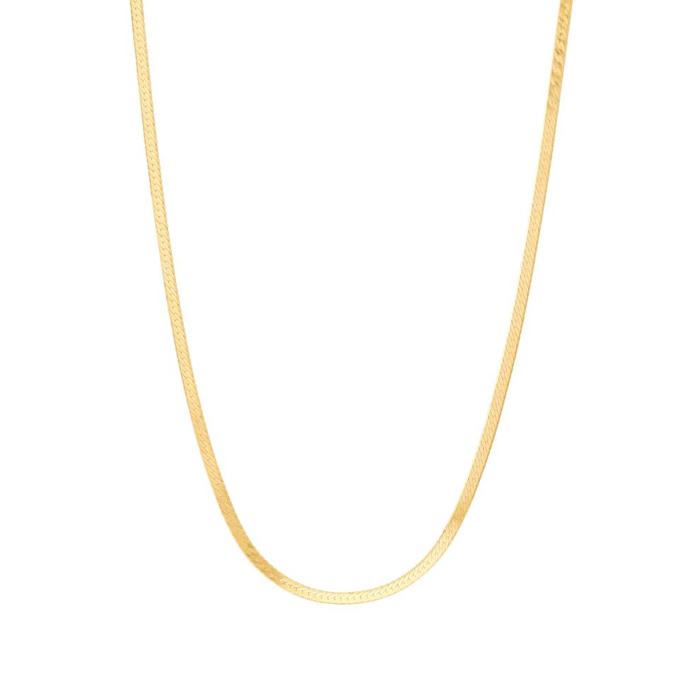 Herringbone Chain Necklace in 14K Yellow Gold, 18" – Image 1 of 3