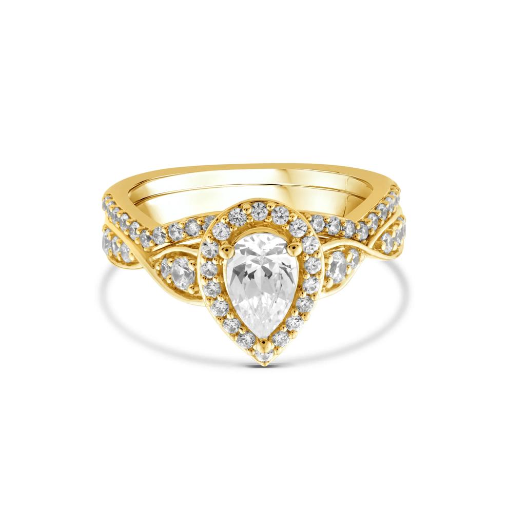 Lab Grown Diamond Pear-Shaped Engagement Ring in 10K Yellow Gold (1 1/3 ct. tw.) – Image 1 of 3