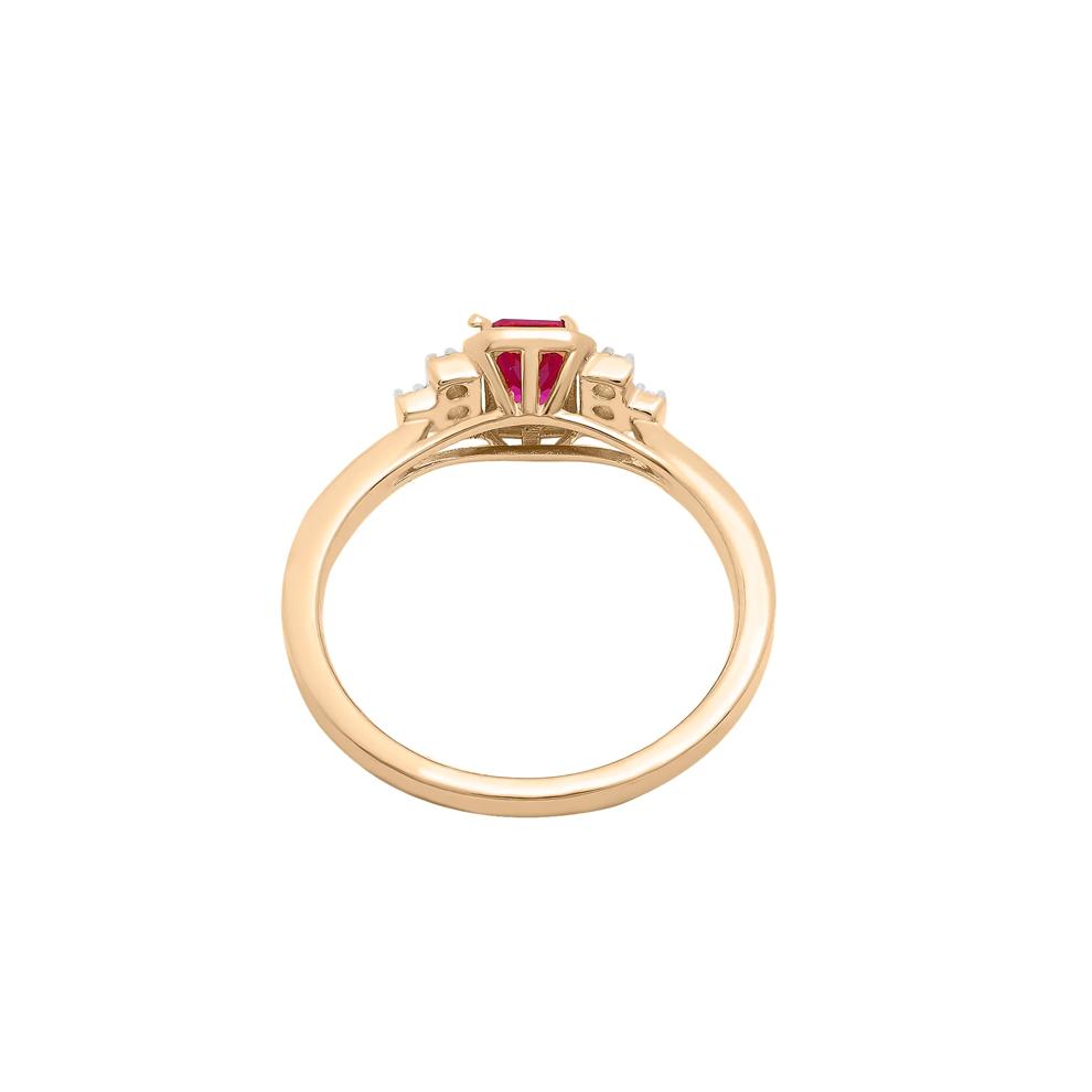 Lab-Created Ruby and Lab-Created White Sapphire Vintage Ring in Vermeil – Image 4 of 7