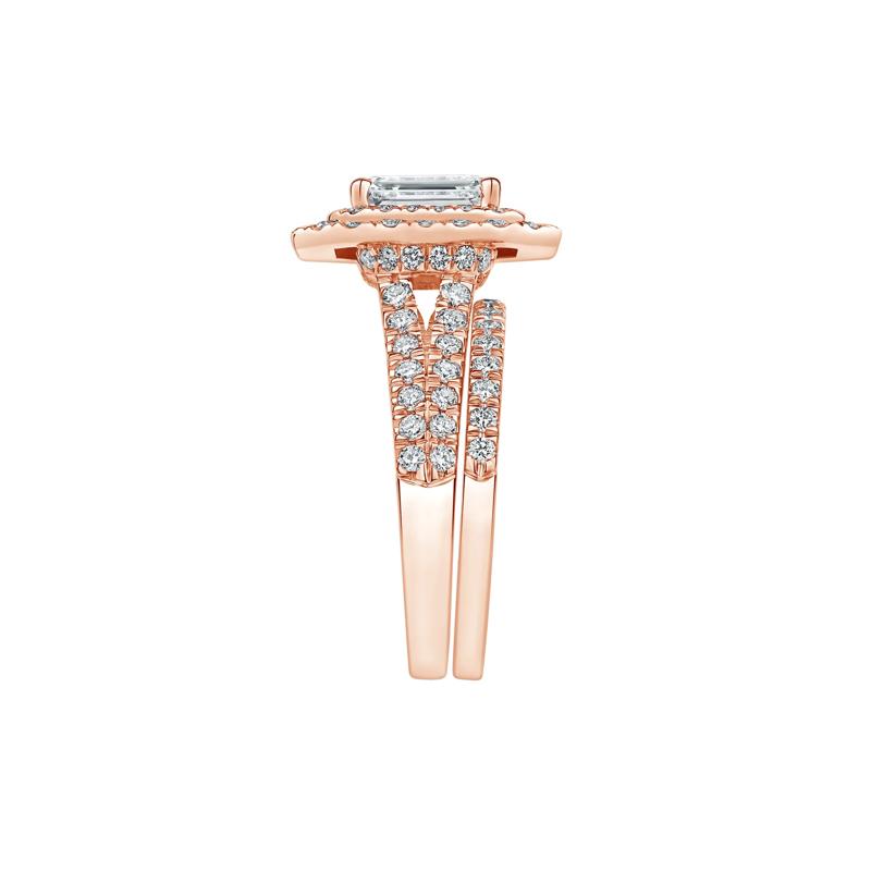 Samantha Lab Grown Diamond Engagement Set in 14K Rose Gold &#40;3 ct. tw.&#41; – Image 3 of 4