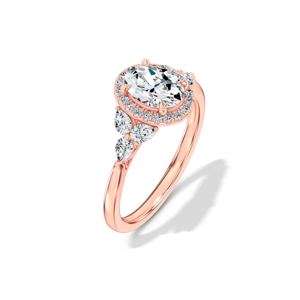 Diamond Oval Halo Engagement Ring in 18K Rose Gold (1 3/8 ct. tw.) – Image 4 of 4