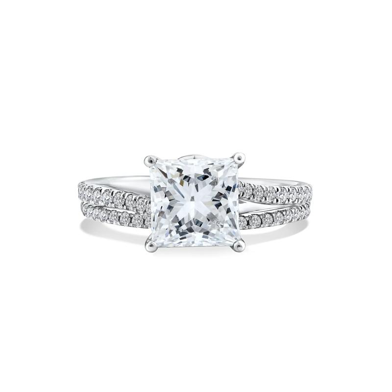 Lab Grown Diamond Princess-Cut Engagement Set in Platinum &#40;3 ct. tw.&#41; – Image 1 of 6