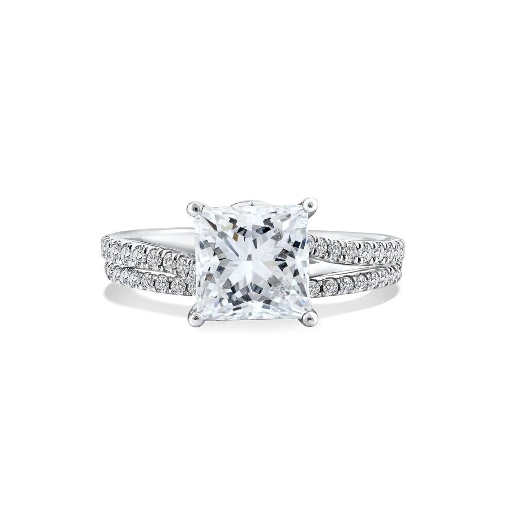 Lab Grown Diamond Princess-Cut Engagement Set in Platinum (3 ct. tw.) – Image 1 of 6