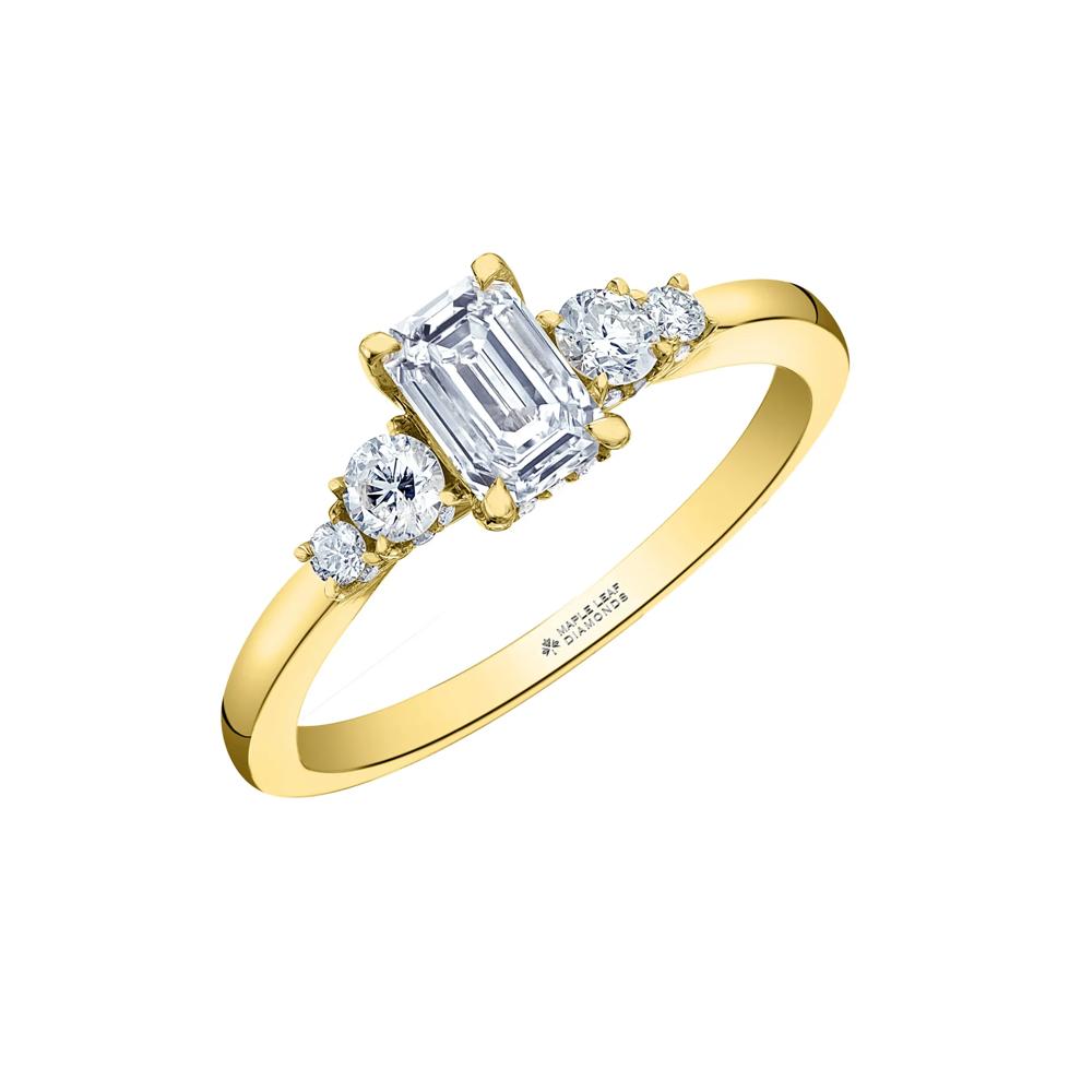 Emerald Step-Cut Diamond Engagement Ring in 14K Yellow Gold (1 ct. tw.) – Image 4 of 7