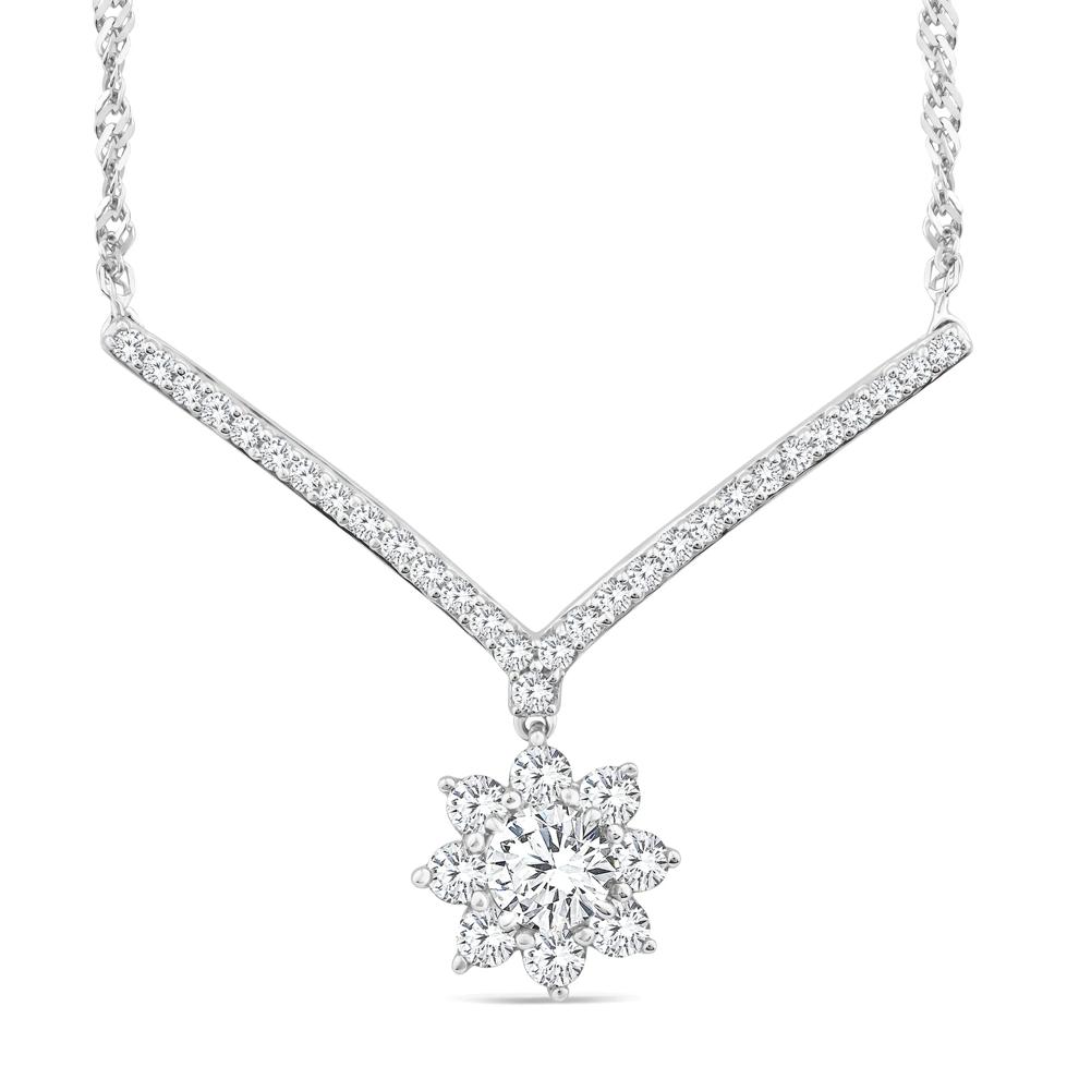 Lab Grown Diamond Starburst Pendant in 14K White Gold (1 ct. tw.) – Image 1 of 3