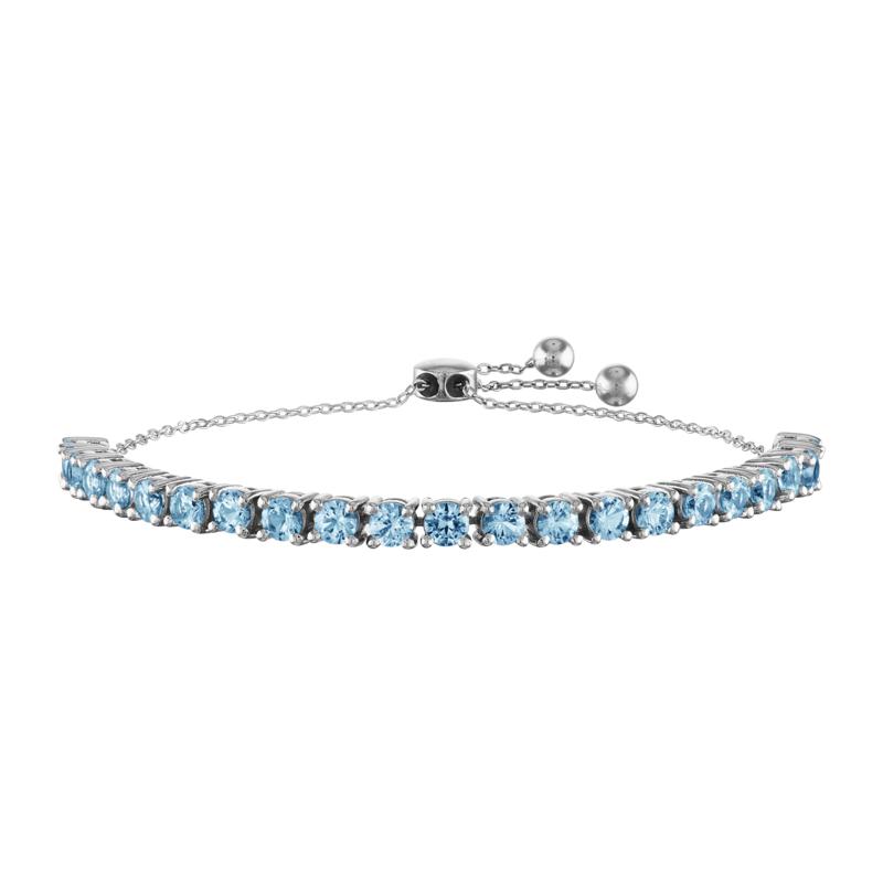 Aquamarine Bolo Bracelet in Sterling Silver  – Image 1 of 2