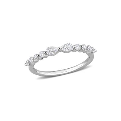 Pear-Shaped Moissanite Stacking Ring in Sterling Silver (2/5 ct. dew)