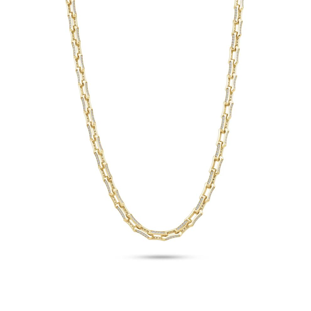 Lab Grown Diamond Bone Link Necklace in 10K Yellow Gold, 20" (6 ct. tw.) – Image 1 of 4