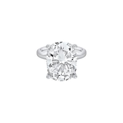 Lab Grown Diamond Elongated Cushion Solitaire Ring in 14K White Gold (10 ct.)