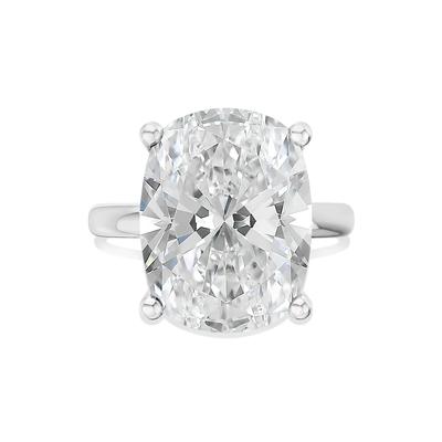 Lab Grown Diamond Elongated Cushion Solitaire Ring in 14K White Gold (10 ct.)