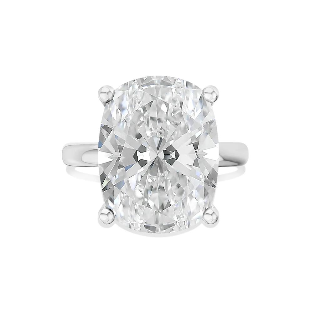Lab Grown Diamond Elongated Cushion Solitaire Ring in 14K White Gold (10 ct.) – Image 1 of 4