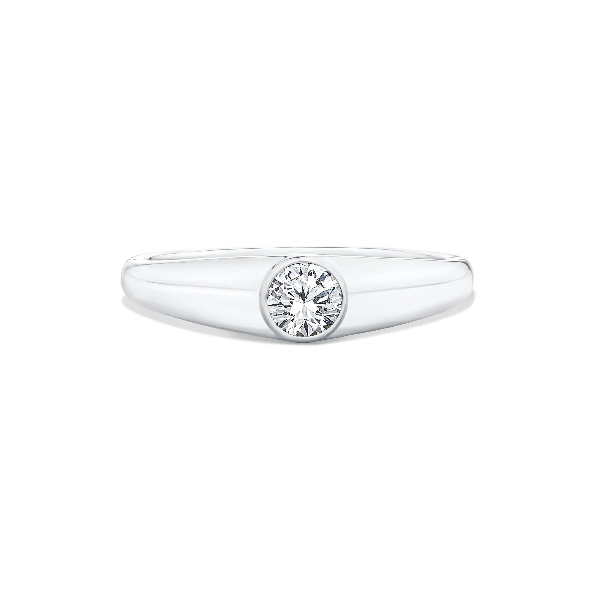 Lab Grown Diamond Round Promise Ring in 10K White Gold