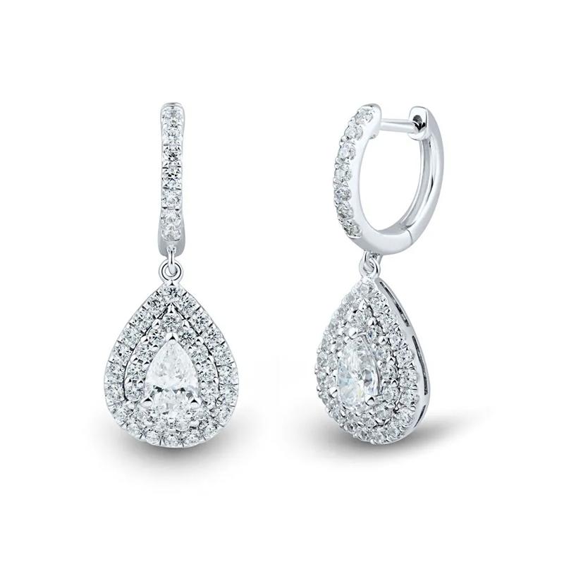 1 1/2 ct. tw. Lab Grown Diamond Drop Earrings in 14K White Gold – Image 1 of 1