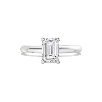 Diamond Emerald-Cut Solitaire Engagement Ring in 14K Gold