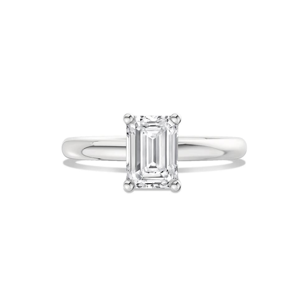 Diamond Emerald-Cut Solitaire Engagement Ring in Platinum (1 ct.) – Image 1 of 4