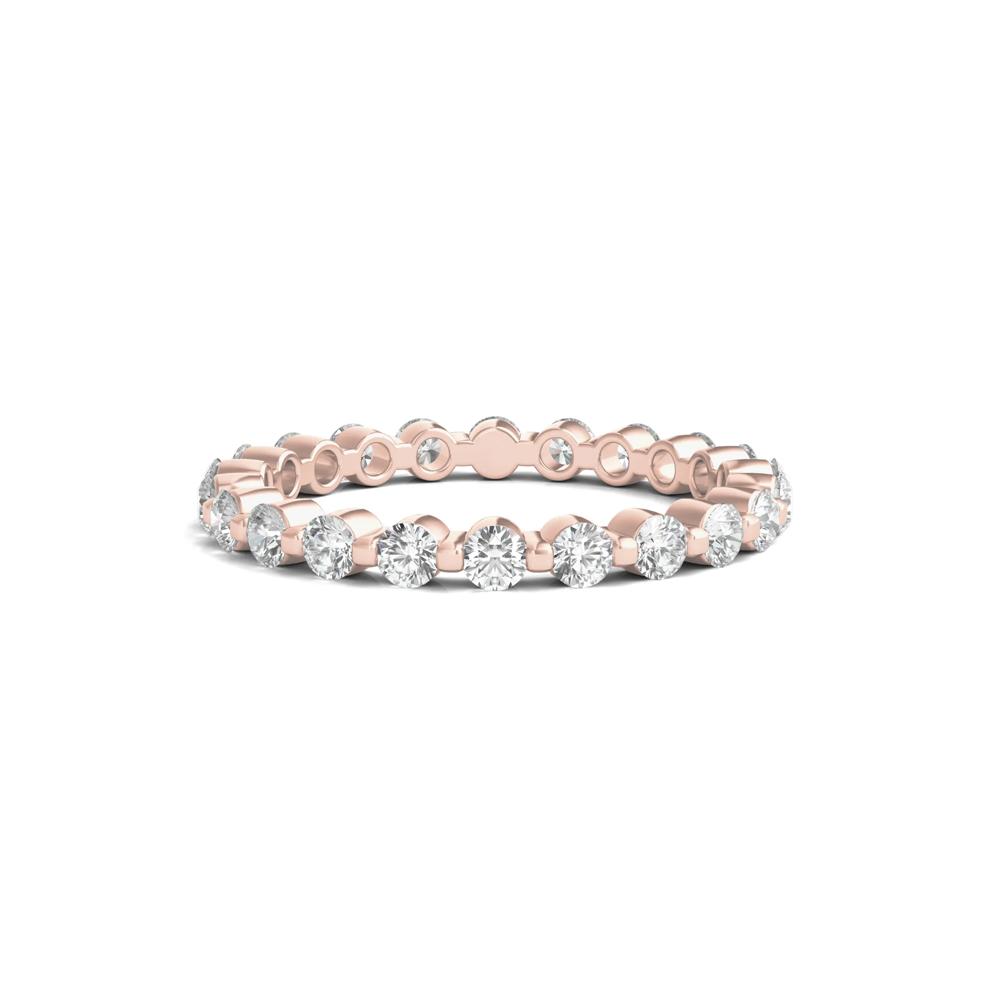 Round Brilliant-Cut Lab Grown Diamond Eternity Band in 14k Rose Gold (1 ct. tw.) – Image 1 of 3