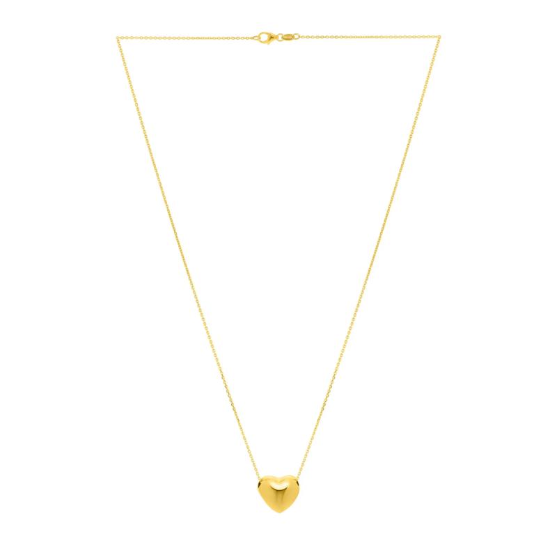 Puff Heart Pendant in 14K Yellow Gold – Image 3 of 4