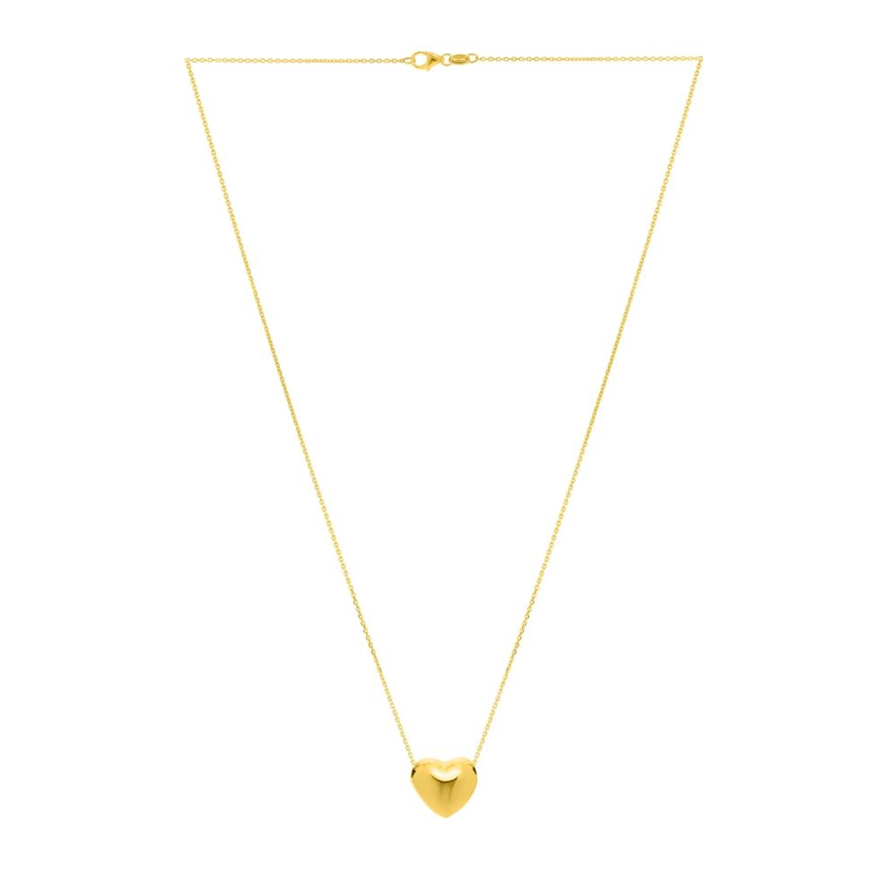 Puff Heart Pendant in 14K Yellow Gold – Image 3 of 4