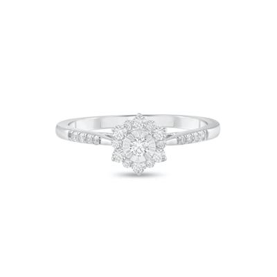 Diamond Floral Promise Ring in 10K White Gold (1/4 ct. tw.)