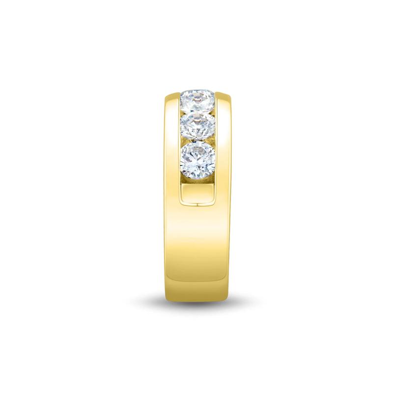 Men&rsquo;s Channel-Set Lab Grown Diamond Wedding Band in 10K Yellow Gold &#40;3 ct. tw.&#41; – Image 3 of 3