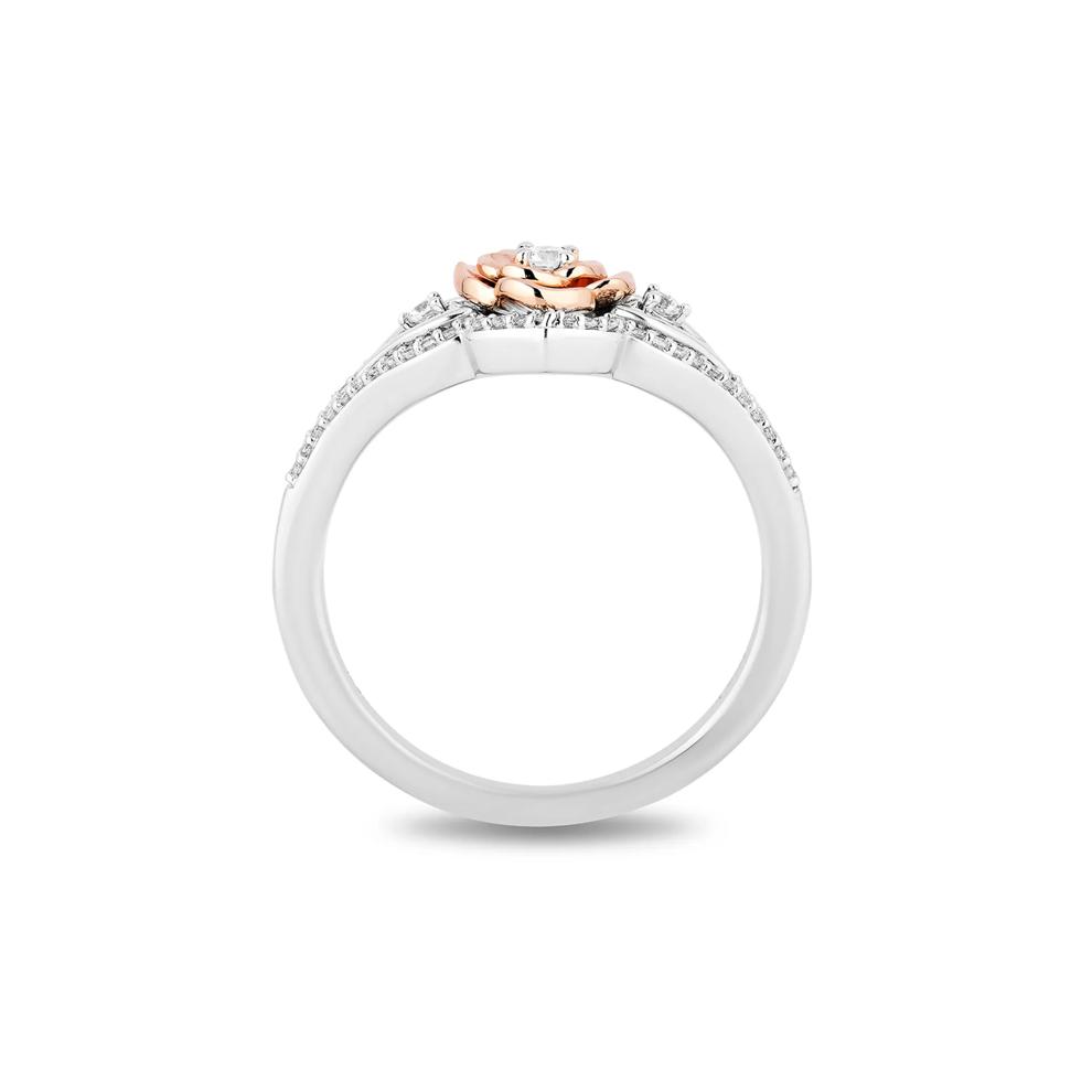 Diamond "Belle" Rose Ring in Sterling Silver &amp; 10K Rose Gold (1/5 ct. tw.) – Image 2 of 4