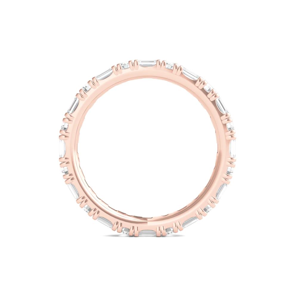 Round and Emerald-Cut Diamond Thin Eternity Band in 14k Rose Gold (1 1/2ct. tw.) – Image 2 of 3