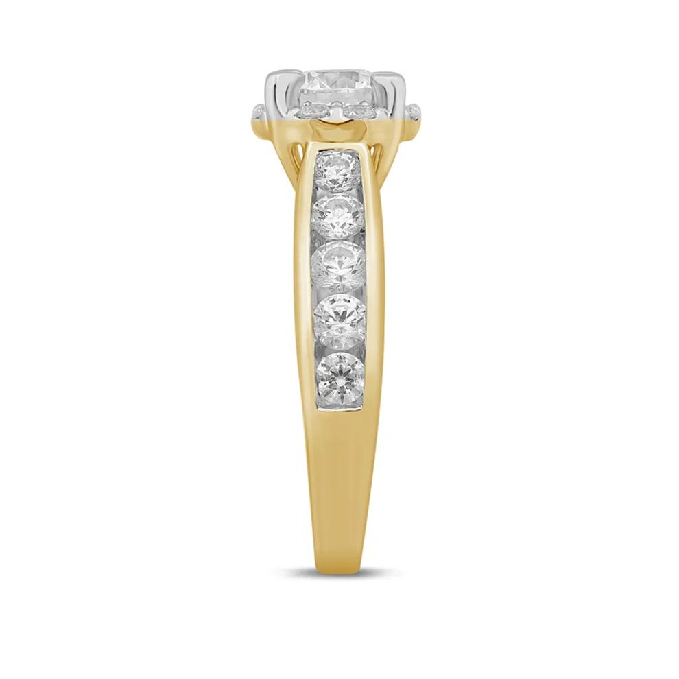Round Diamond Engagement Ring with Channel-Set Diamond Band in 14K Yellow Gold (2 ct. tw.) – Image 3 of 3