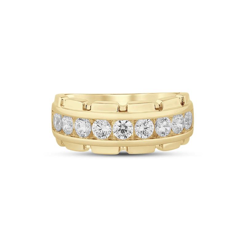 Men&rsquo;s Lab Grown Diamond Band in 10K Yellow Gold &#40;1 &frac12; ct. tw.&#41; – Image 1 of 3