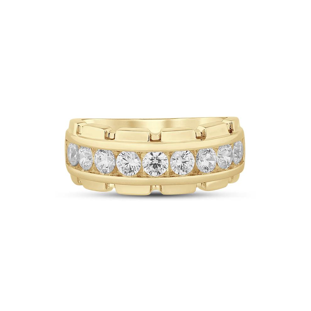 Men&rsquo;s Lab Grown Diamond Band in 10K Yellow Gold (1 &frac12; ct. tw.) – Image 1 of 3