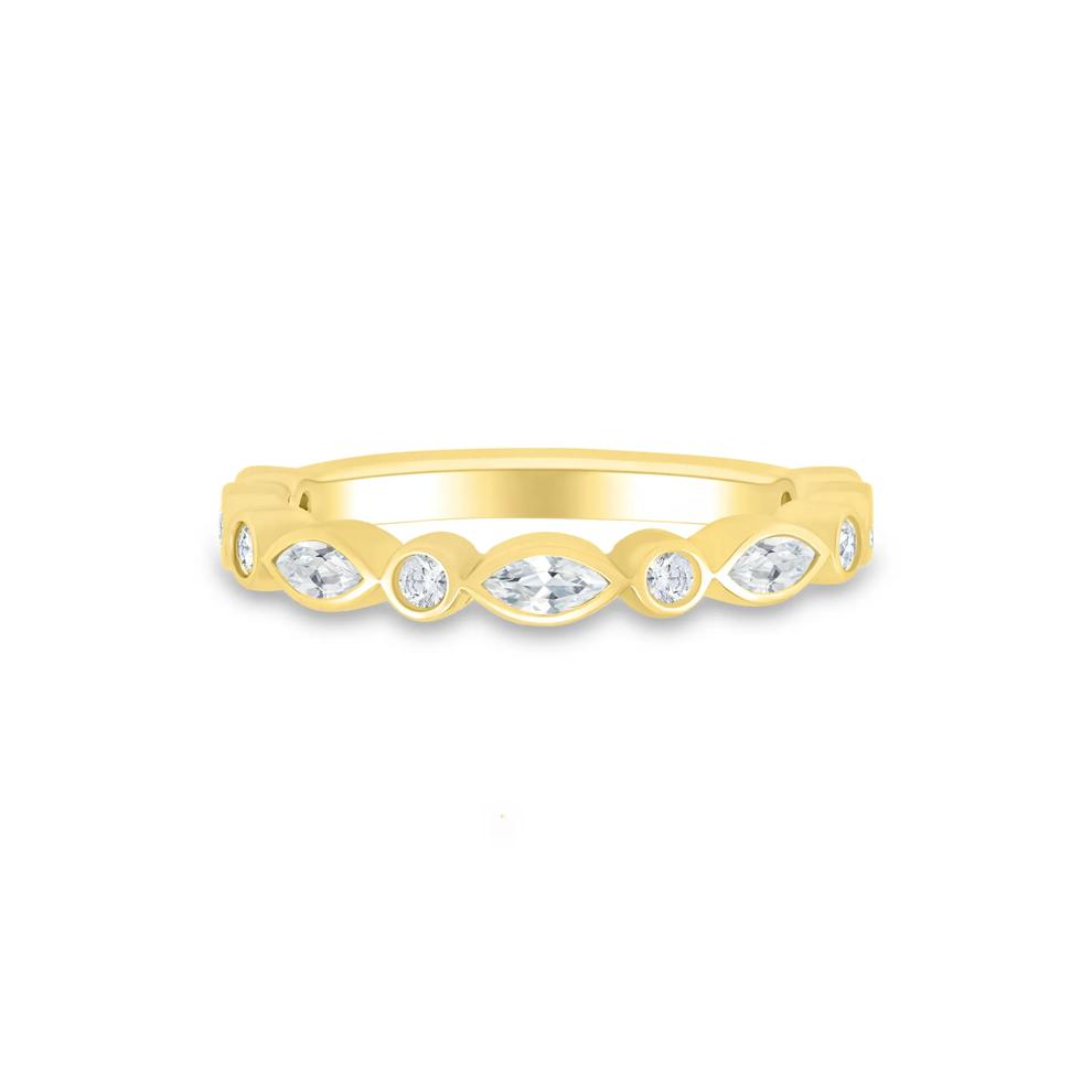 Lab Grown Diamond Bezel-Set Anniversary Band in 10K Yellow Gold (1/2 ct. tw.) – Image 1 of 3