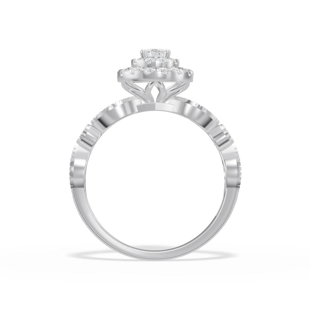 Diamond Pear-Shaped Center Halo Engagement Ring in Platinum (3/4 ct. tw.) – Image 2 of 4