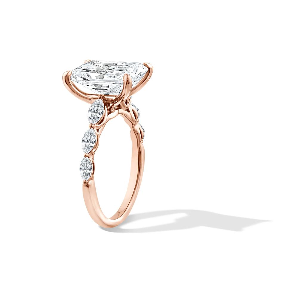 Lab Grown Diamond Radiant Center Engagement Ring in 14K Rose Gold (5 1/2 ct. tw.) – Image 3 of 4