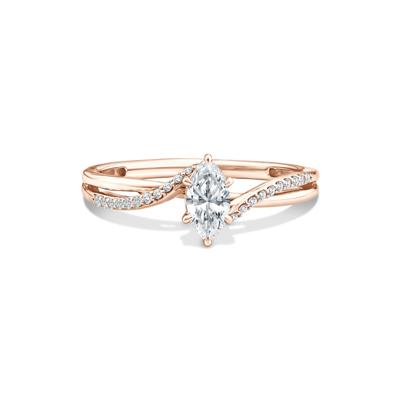 Lab Grown Diamond Marquise Center Promise Ring in 10K Yellow Gold (3/8 ct. tw.)