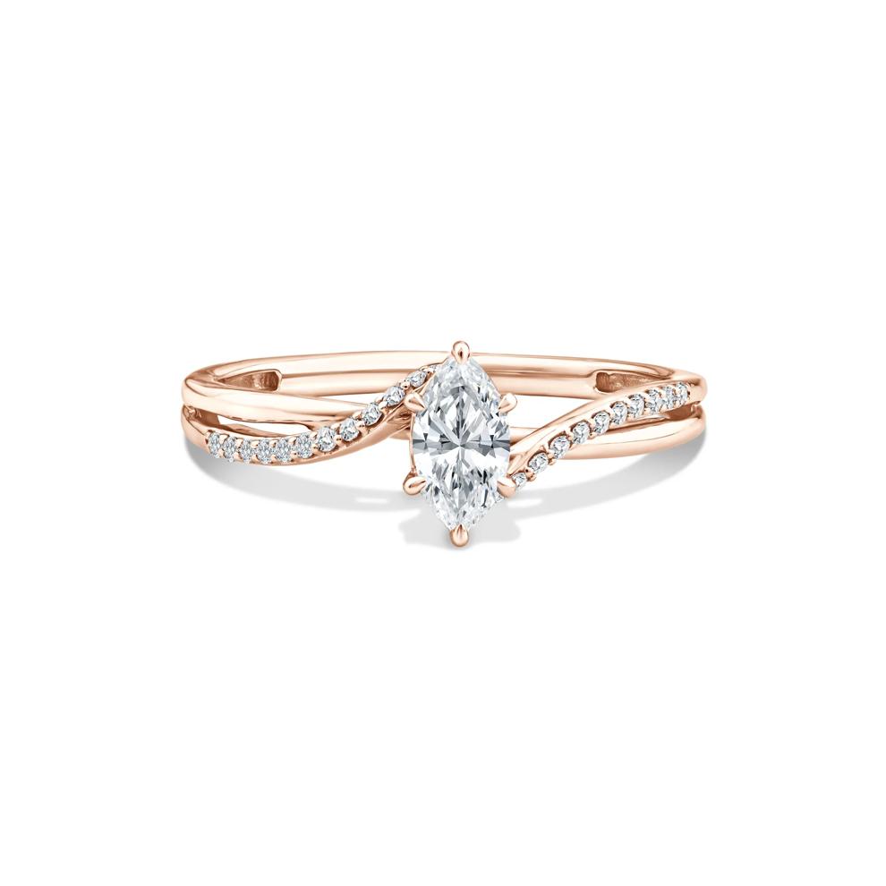 Lab Grown Diamond Marquise Center Promise Ring in 10K Yellow Gold (3/8 ct. tw.) – Image 1 of 4