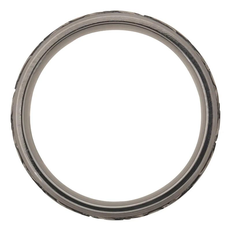 Men&rsquo;s Scroll Wedding Band with Black Cerakote in Tantalum, 8mm – Image 2 of 4