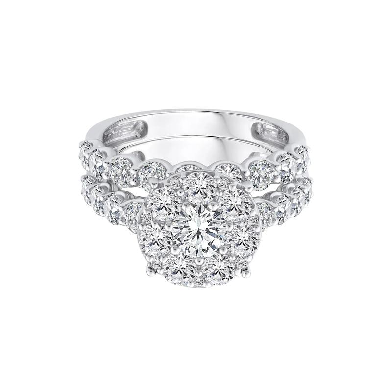 Diamond Composite Engagement Ring Set in 10K White Gold &#40;3 ct. tw.&#41; – Image 1 of 3