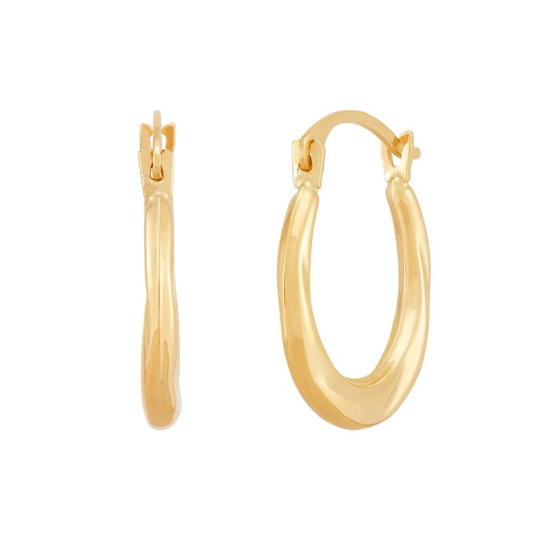 Twist Hoop Earrings in 14K Yellow Gold, 15MM – Image 1 of 1