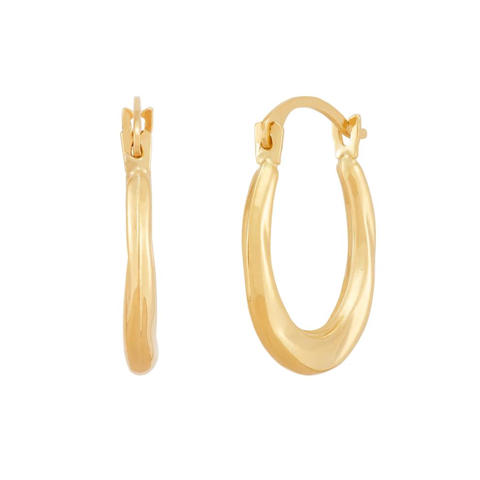 Twist Hoop Earrings in 14K Yellow Gold, 15MM – Image 1 of 1