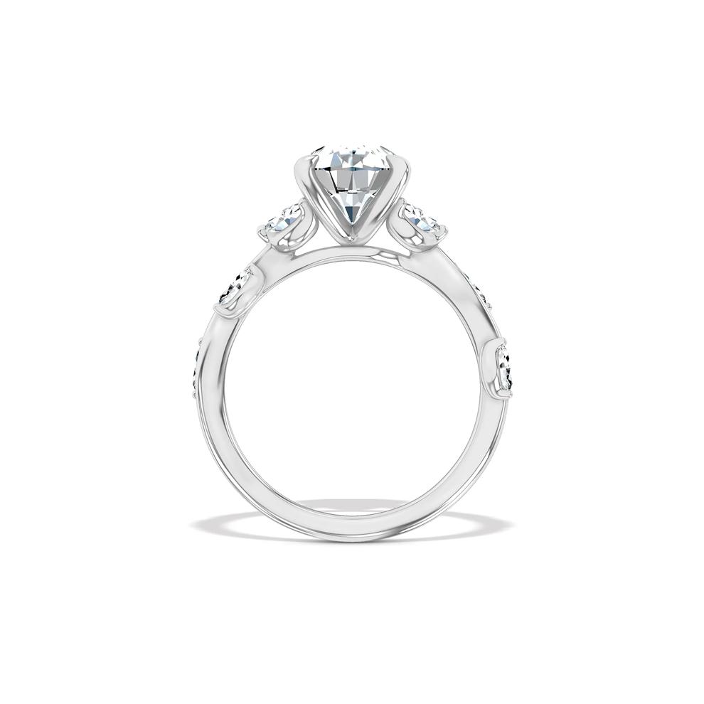 Lab Grown Diamond Pear-Shaped Center Engagement Ring in 14K White Gold (3 3/8 ct. tw.) – Image 2 of 4