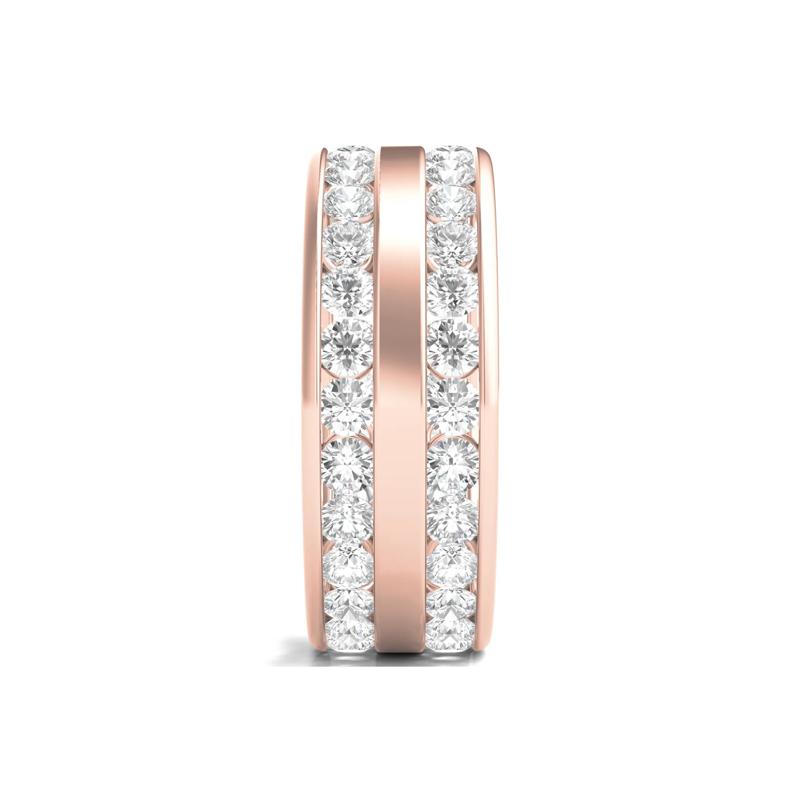 Round Lab Grown Diamond Double-Row Eternity Band in 14K Rose Gold &#40;3 5/8ct. tw.&#41; – Image 3 of 3