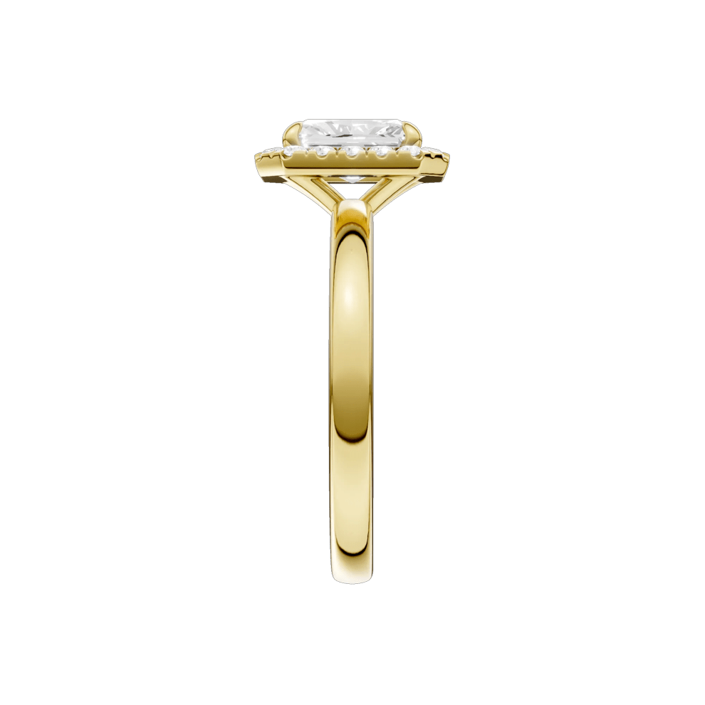 Diamond Radiant-Cut Halo Engagement Ring in 18K Yellow Gold (1 1/4 ct. tw.) – Image 3 of 5
