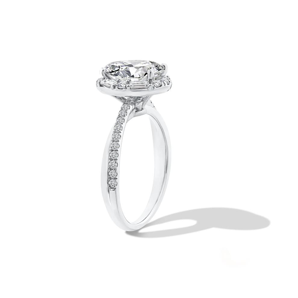 Lab Grown Diamond Oval Halo Engagement Ring in 14K White Gold (2 1/2 ct. tw.) – Image 3 of 4