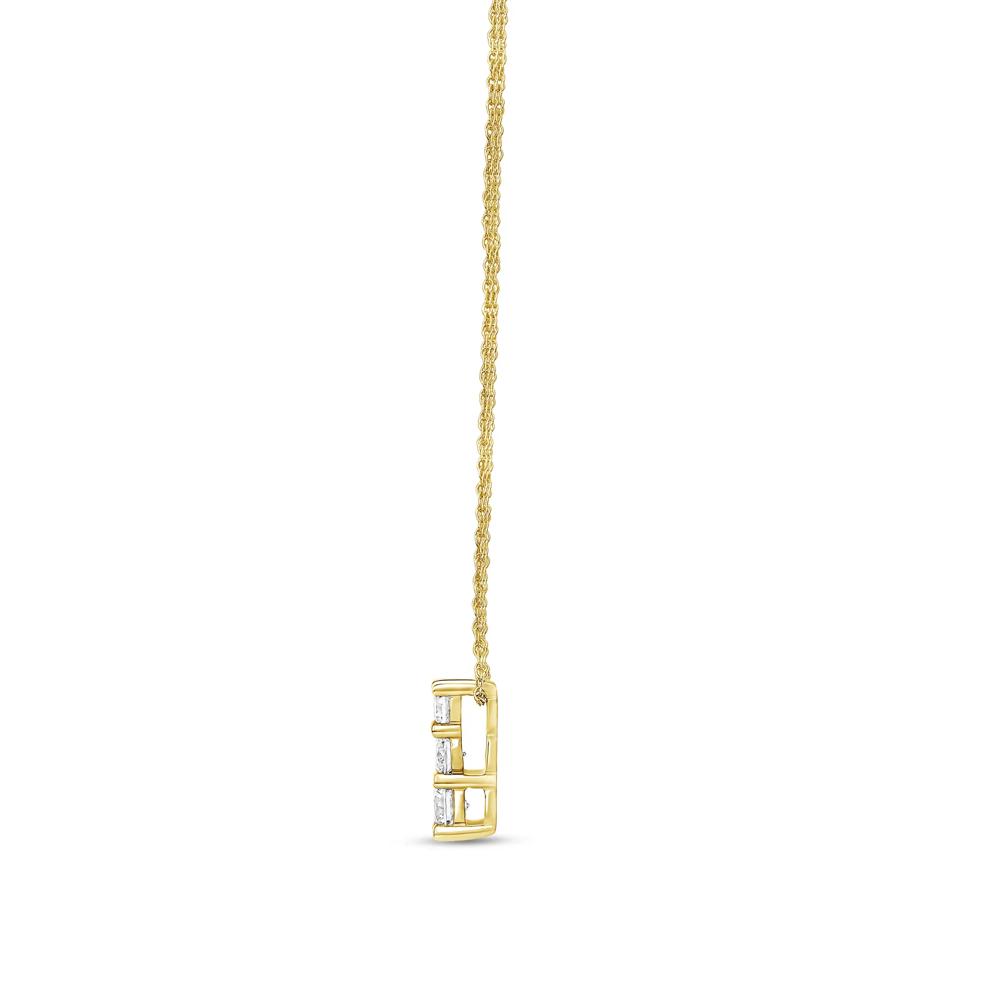 Lab Grown Three-Stone Diamond Pendant in 14K Yellow Gold (1/2 ct. tw.) – Image 2 of 3